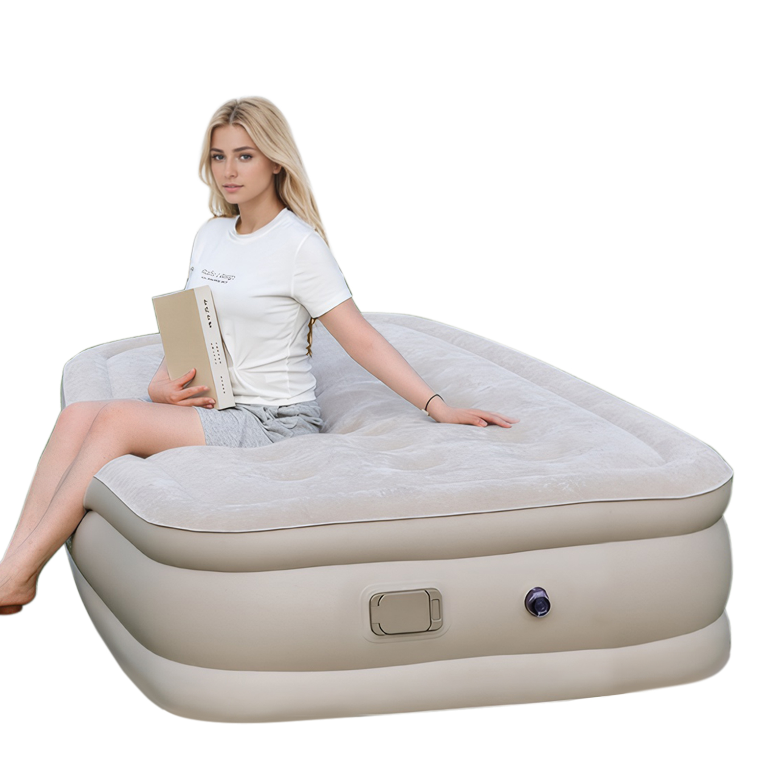 Fiuion Twin Air Mattress with BuiltIn Pump Queen Blow Up Mattress 3