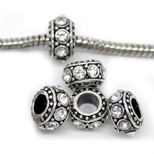 Five (5) April Birthstone for Snake Chain Charm Bracelet