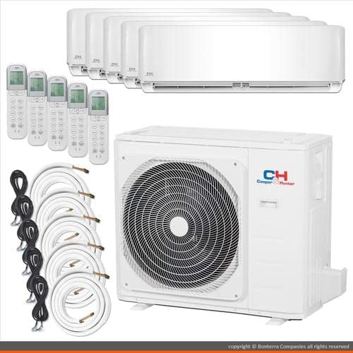 Five 5 Zone Ductless Mini Split Air Conditioner Heat Pump 9000