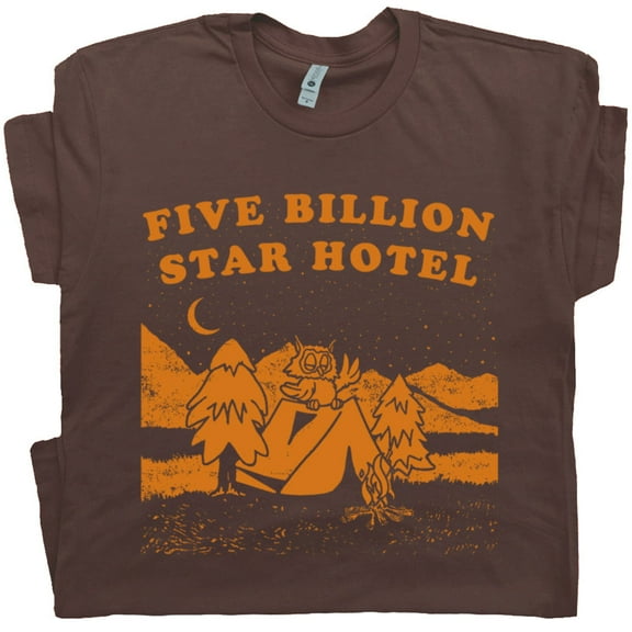 Five Billion Star Hotel T Shirt Funny Camping Shirts for Men Women Cute Retro Owl Graphic Cool Woodsy Camp Vintage National Park Tee