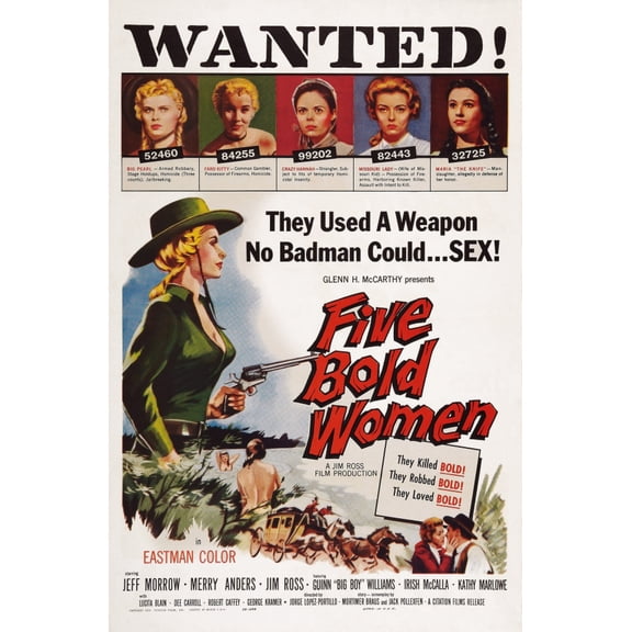 Five Bold Women Us Poster Art Irish Mccalla Kathy Marlowe Dee Carroll Merry Anders Lucita Blain 1960 Movie Poster Masterprint (11 x 17)