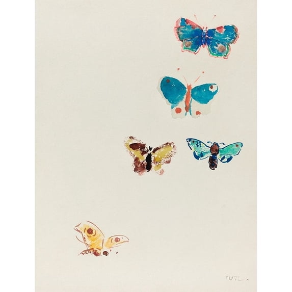 Five Butterflies Poster Print by Odilon Redon 54016