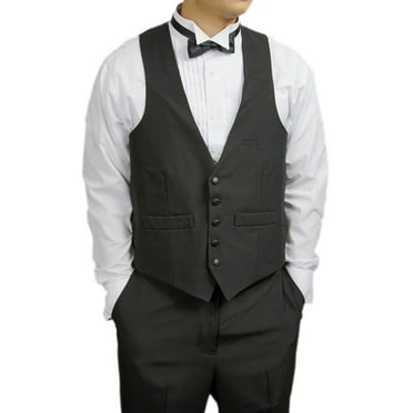 Five Button Mens Black Vest