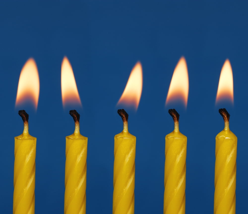 Five Candles Burning Canvas Art - Darren Greenwood Design Pics (15 x 12)