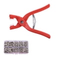 thumbnail image 1 of Five Claw Buckle Tool Set, Metal Snap Buttons with Fastener Pliers, Snap Button DIY Craft Kit for Clothing, Leather Crafting and Sewing Projects(Silver, 50 Buttons), 1 of 17