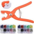 thumbnail image 1 of Five Claw Buckle Tool Set, Metal Snap Buttons with Fastener Pliers Tool Kit, Snap Fasteners Kit with Pliers Tool, Snap Button DIY Craft Kit (Colorful,200pcs Set), 1 of 7