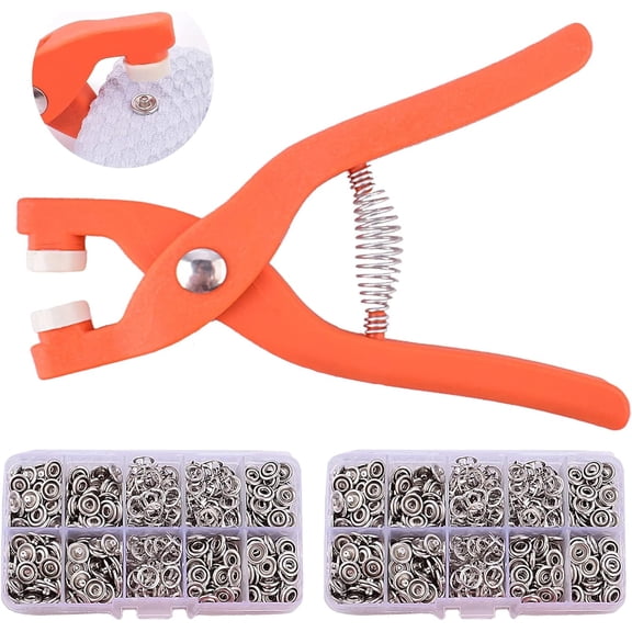 Snap Tool Computer Image Metal Snaps Buttons with Fastener Pliers Press Tool Kit for Sewing and ...