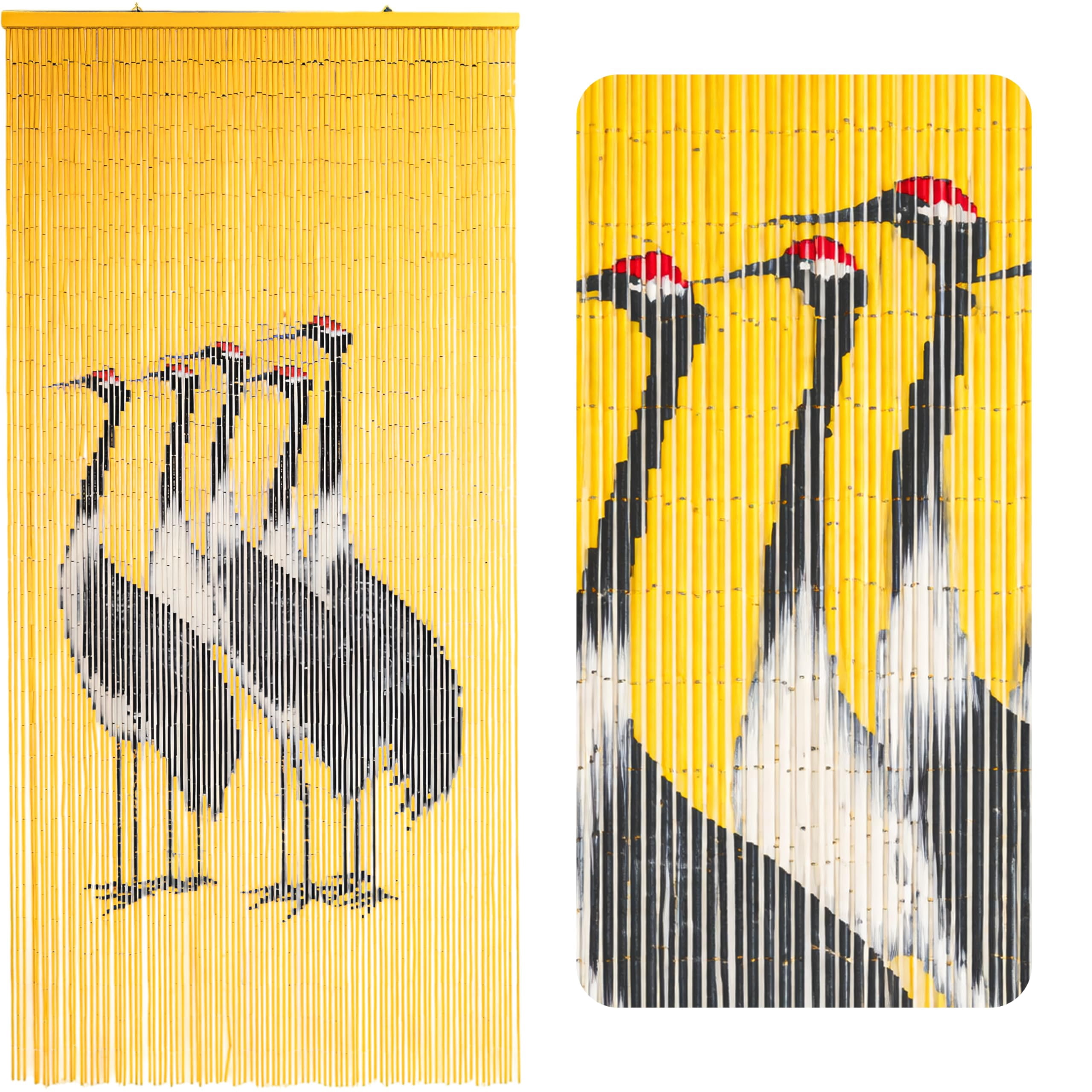 Five Cranes Curtain Beaded 35.4" x 78.7" Doorway Closet Boho Room Divider