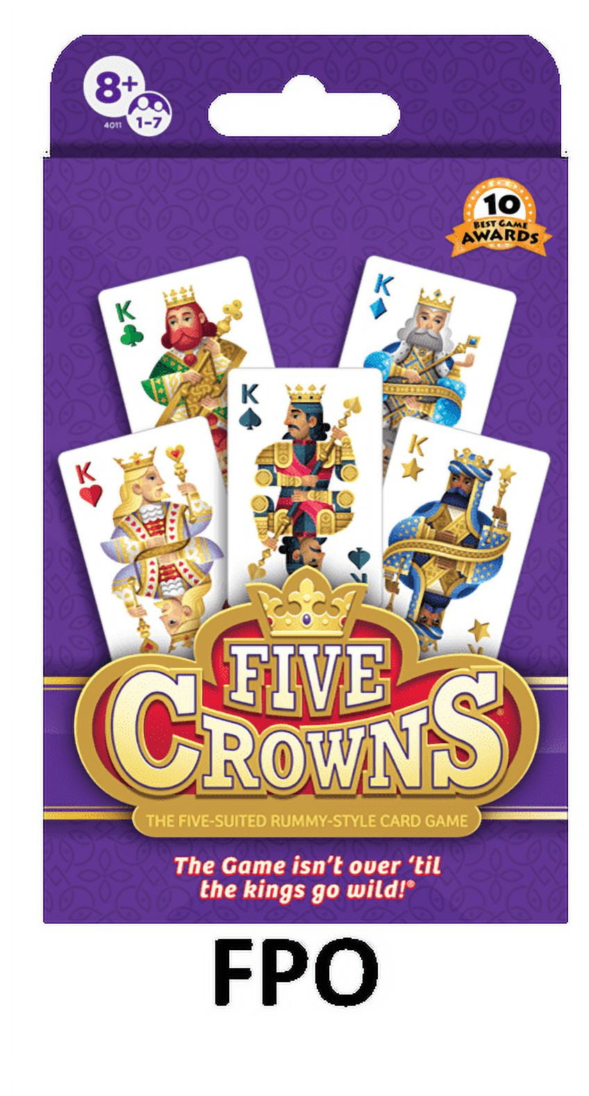 PlayMonster Five Crowns — The Game Isn't Over Until the Kings  Go Wild! — 5 Suited Rummy-Style Card Game — For Ages 8+ : Toys & Games