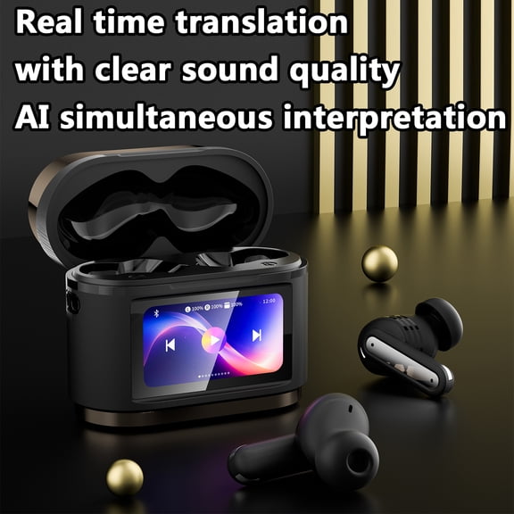 Five D Travel Ai Real-Time Wireless Bluetooth Language Translation Earphones, 144+ Languages Simultaneous Interpretation Earbuds