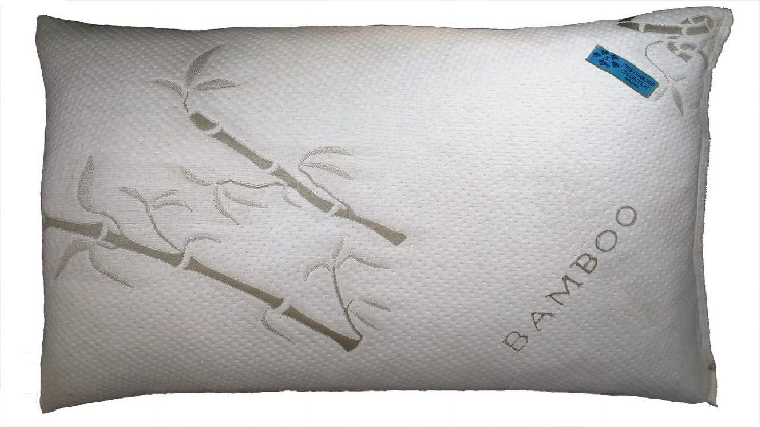 Five Diamond Collection Bamboo Covered Shredded Memory Foam Pillow,100% Washable, Made in USA, (King)