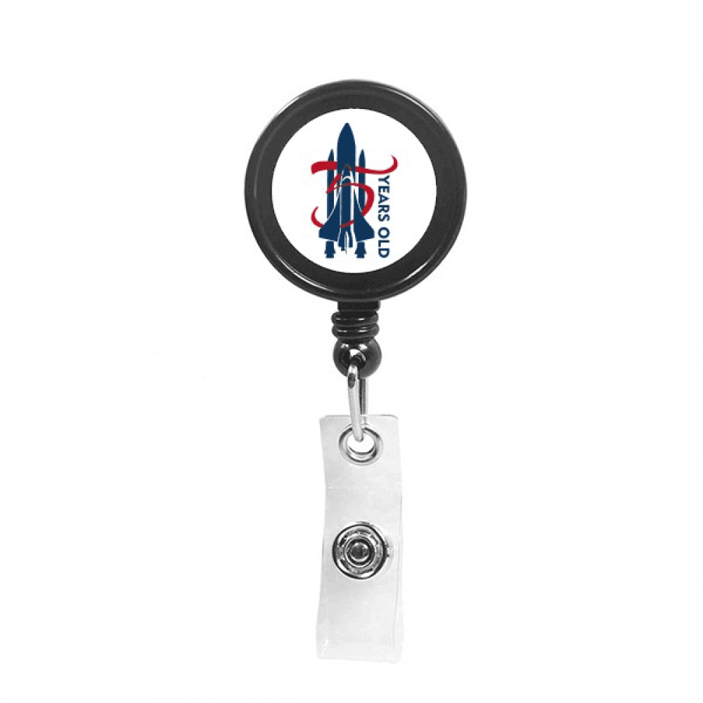 Five Digit Age Rocket Art Deco  Fashion Retractable Keychain Badge Holder ID Badge