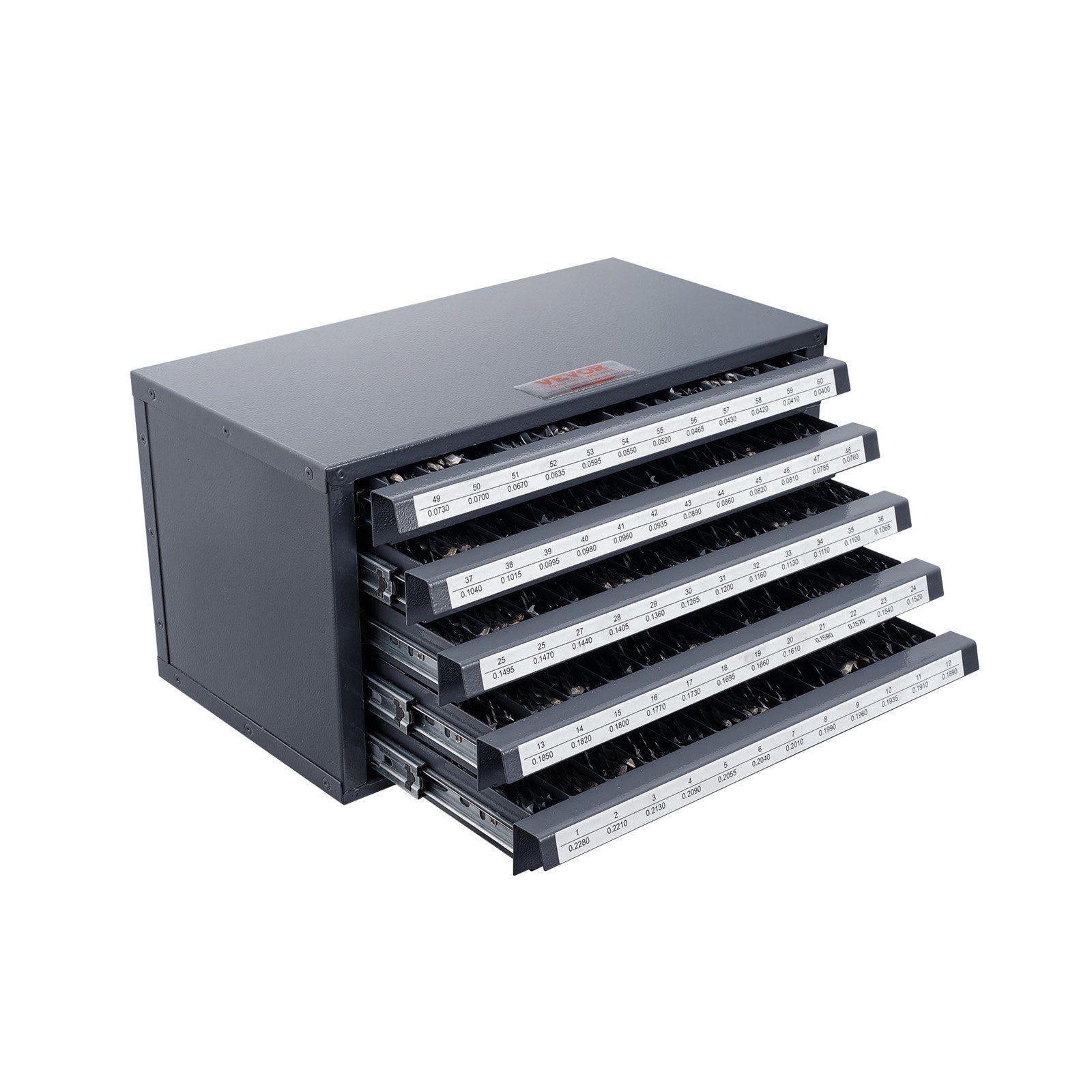 Work Bit Storage Five Drawer Stackable Drill Bit Organizer Cabinet with Labels for ...