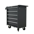 thumbnail image 1 of Five-Drawer Storage Wheeled Tool Box Car Heavy Duty Locking System Cart Black, 1 of 12