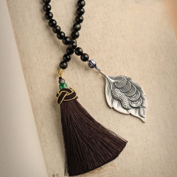 Five Emperors Coin Car Pendant One Leaf Wealth Symbol Rearview Mirror Hanging Ornament Feng Shui Gift