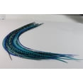 thumbnail image 1 of Five Feathers 7-10 Inch long Beautiful Ocean Blue Feathers Bonded At the Tip for Hair Extension Salon Quality Feathers, 1 of 4