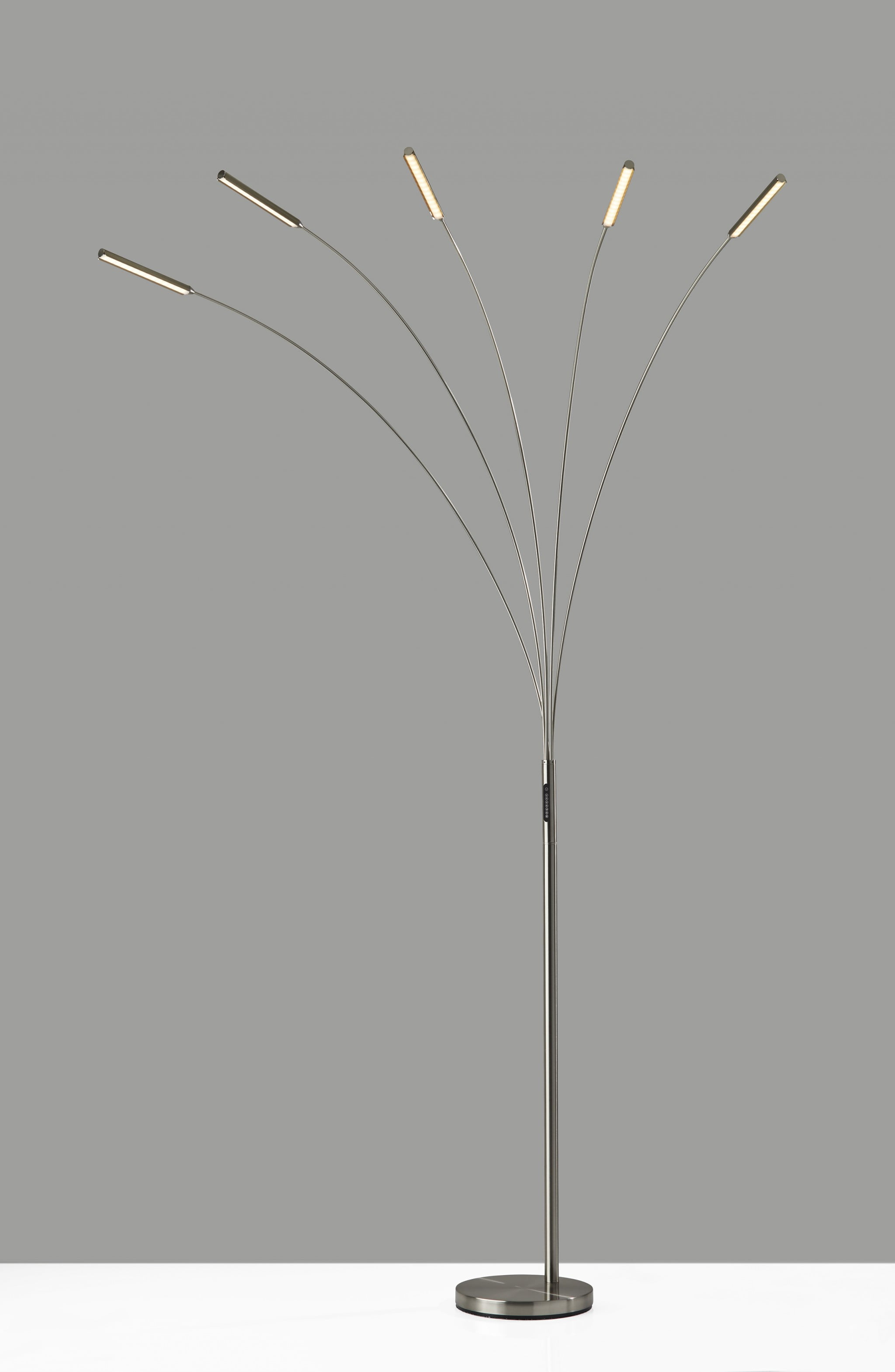 Arcadia Brushed Steel LED Arc Floor Lamp with Touch Control