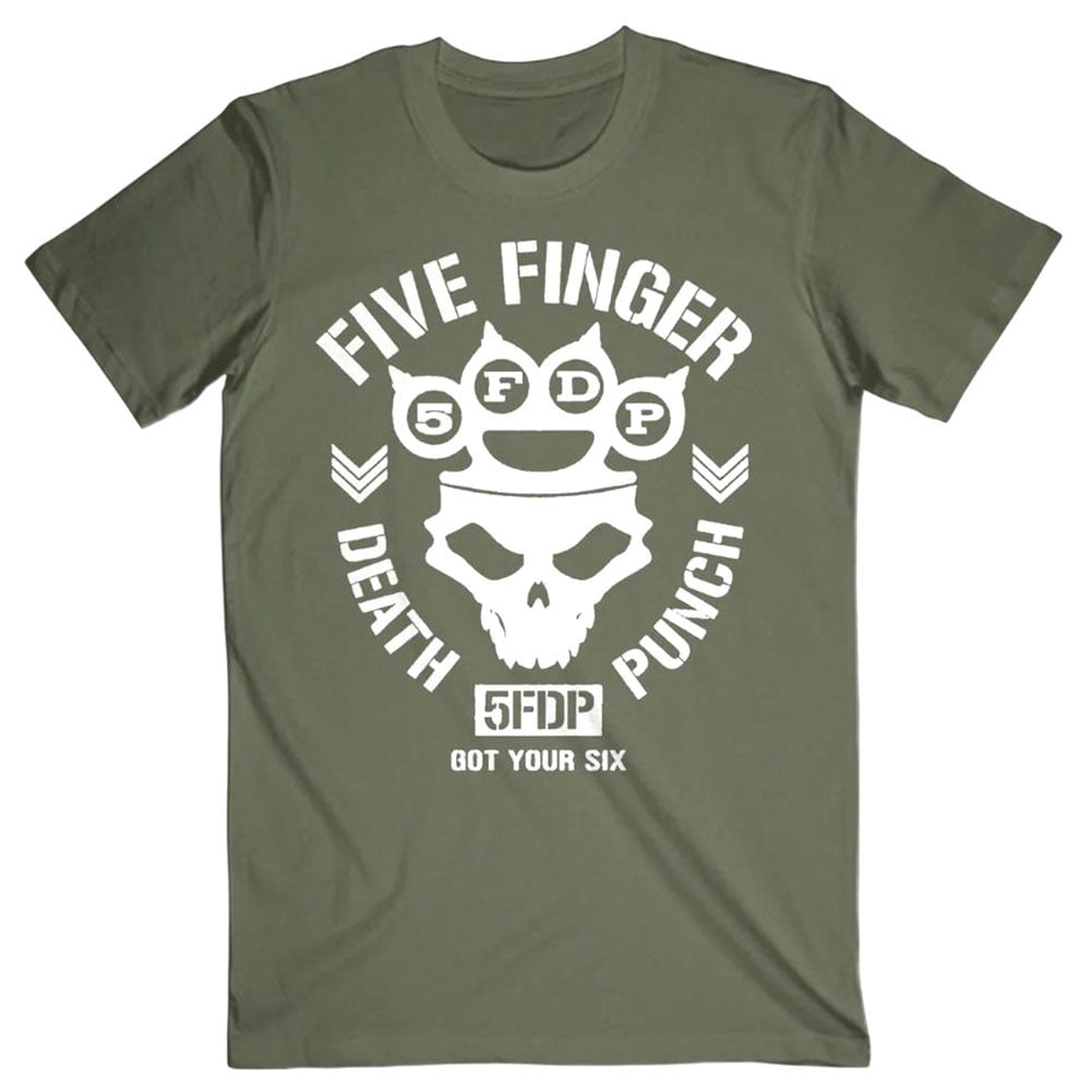 Five Finger Death Punch Men's Knucklehead Logo TShirt Military Green