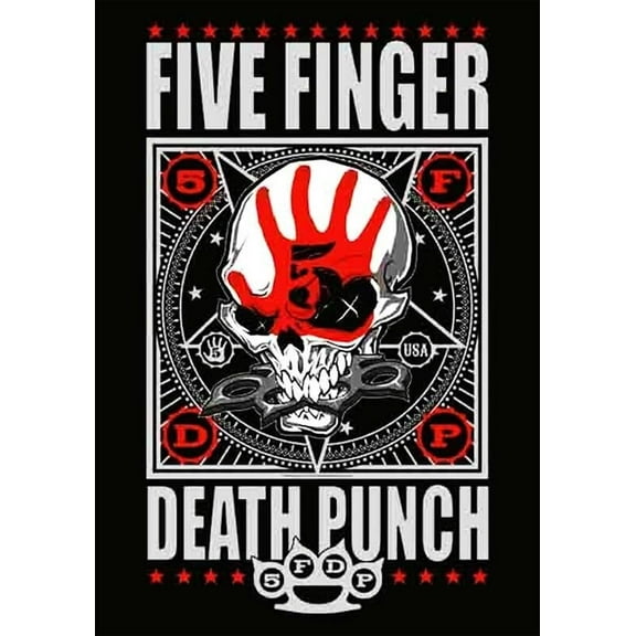Five Finger Death Punch Red Hand Skull  Art Poster - Decorative Print - Poster Paper