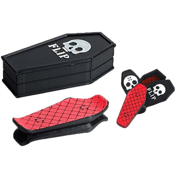 Five Finger Fingerboard,Magnetic Mini Fingerboard,Stress-Relieving & Portable, Infinity Magnetic Fidget Slider, Pro Fingerboard Obstacles, Pocket Sized Mini Skateboard for Your Stress(Red)