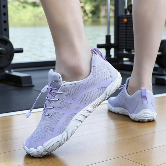 Five Finger Shoes Water Shoes for Women Men, Breathable Mesh Anti-slip Rubber Sole Minimalist Barefoot Shoe for Trail Hiking Swim