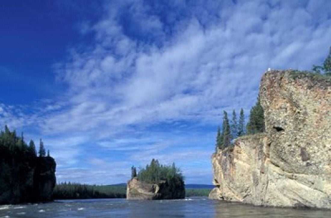 Five Fingers Rapids on Yukon River Yukon Canada Canvas Art - Paul Souders DanitaDelimont (27 x 18)