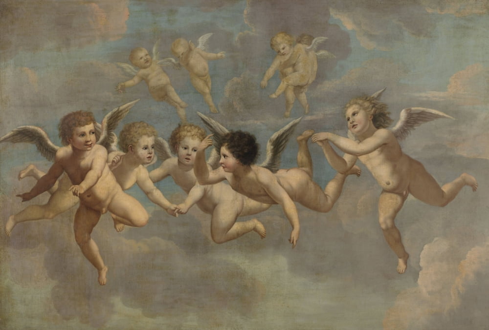 Five Flying Putti Canvas Art - (36 x 24)