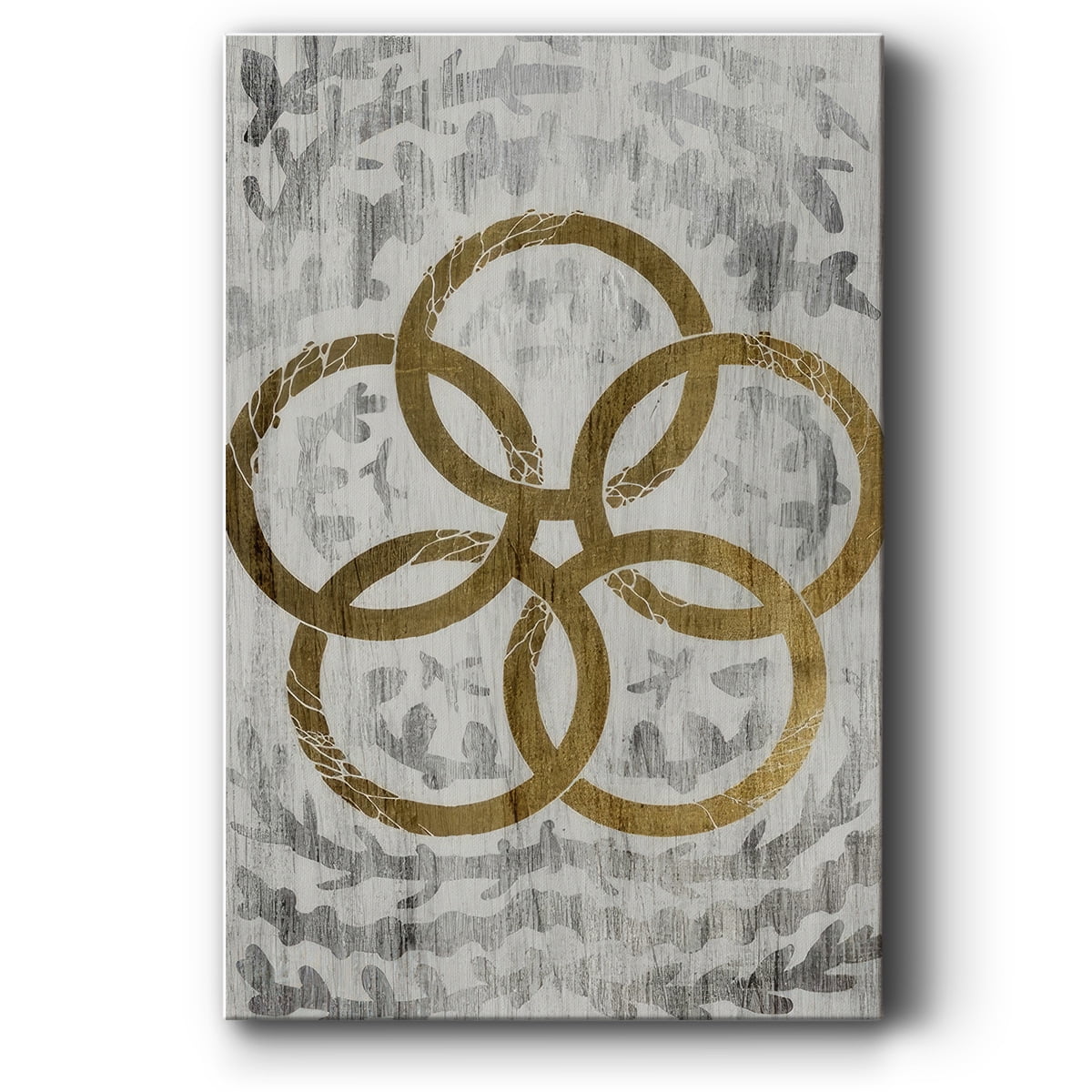 Five Golden Rings - Gold Leaf Holiday- Gallery Wrapped Canvas
