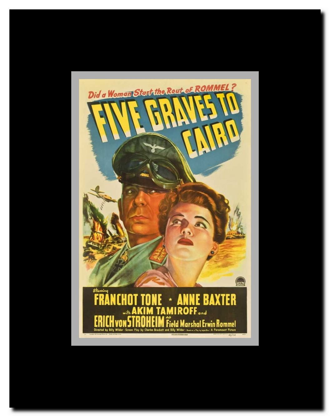 Five Graves to Cairo Framed Movie Poster