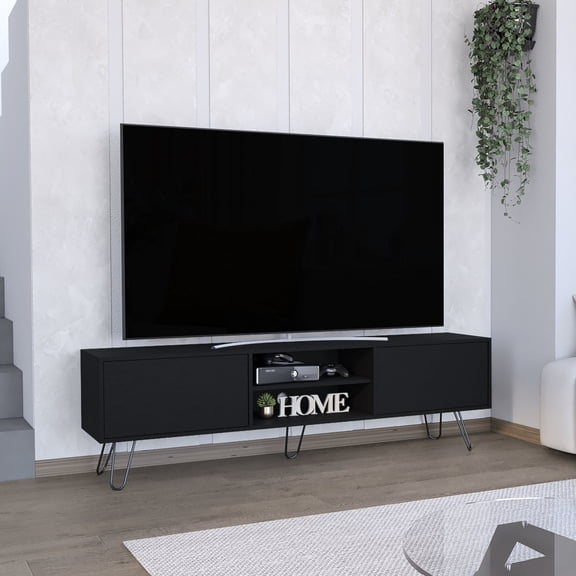 Five Hairpin Legs + Modern Style - Bedroom TV Installation with Trendy Look