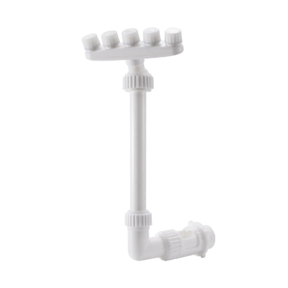 Five-Head Pool Fountain Nozzle with Bracket, Stable Outdoor Garden Waterfall Feature, White PVC, Complete Kit (1 Piece)