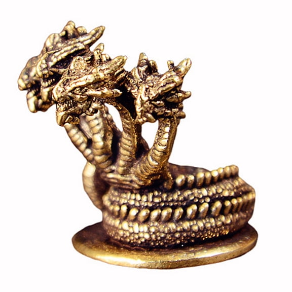 Five Headed Metal Serpents Statue Decoration with Intricate Detailing Versatile Snake Artistic Homes Accent