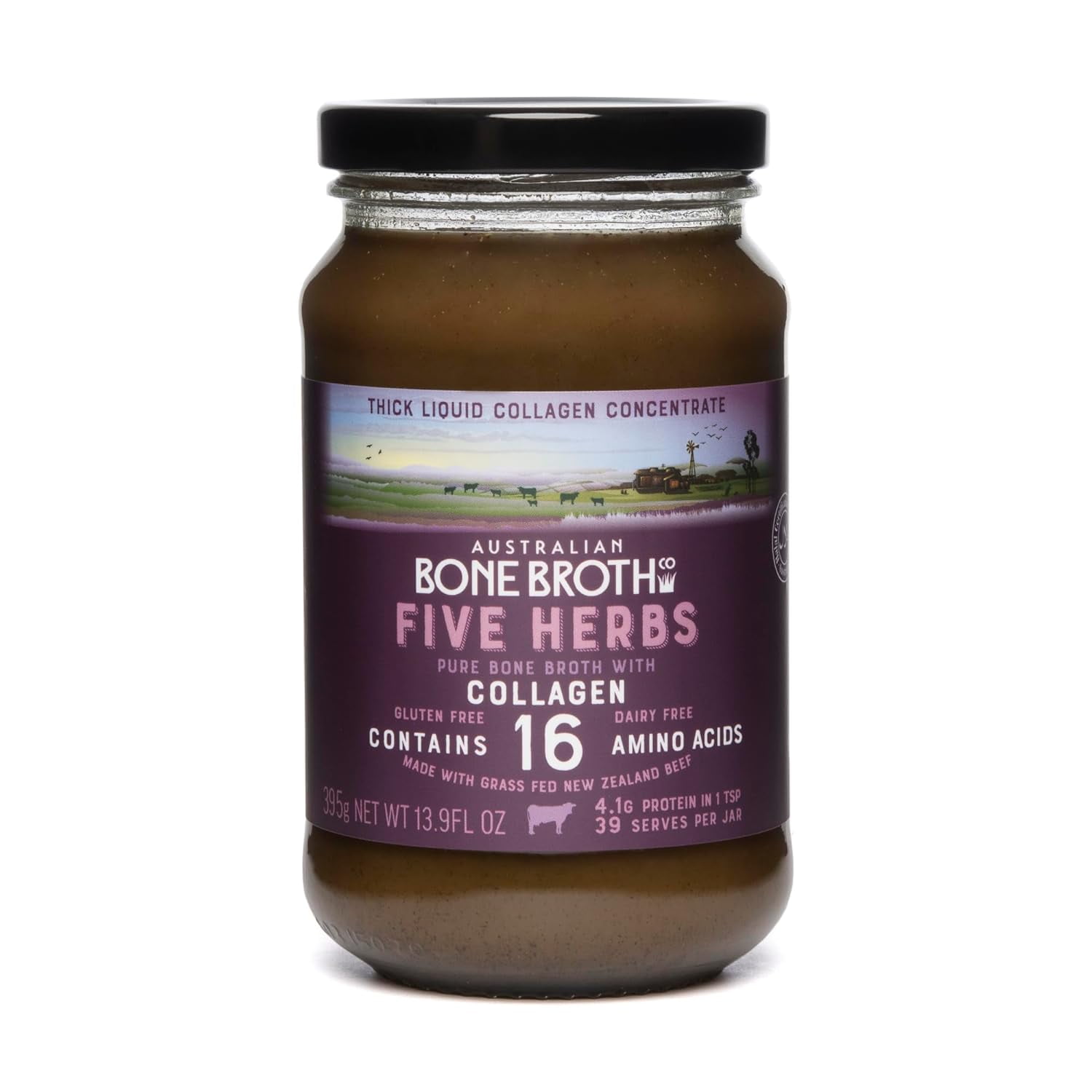Five Herb Beef Bone Broth Concentrate with Italian Herbs Premium