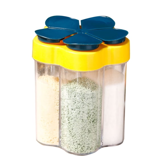 Five In Seasoning Bottle With Lab e l Sealed Flip Lid Jar For Kitchen Barbecue And Cooking Seasonings, 3.54×4.33 inch, Blue
