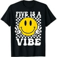 thumbnail image 1 of Five Is A Vibe 5th Birthday Groovy Boys Girls 5 Years Old T-Shirt, 1 of 3