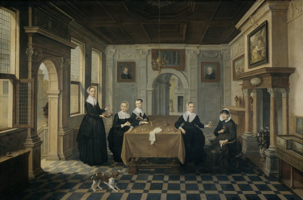 Five Ladies In An Interior Canvas Art -  (24 x 18)