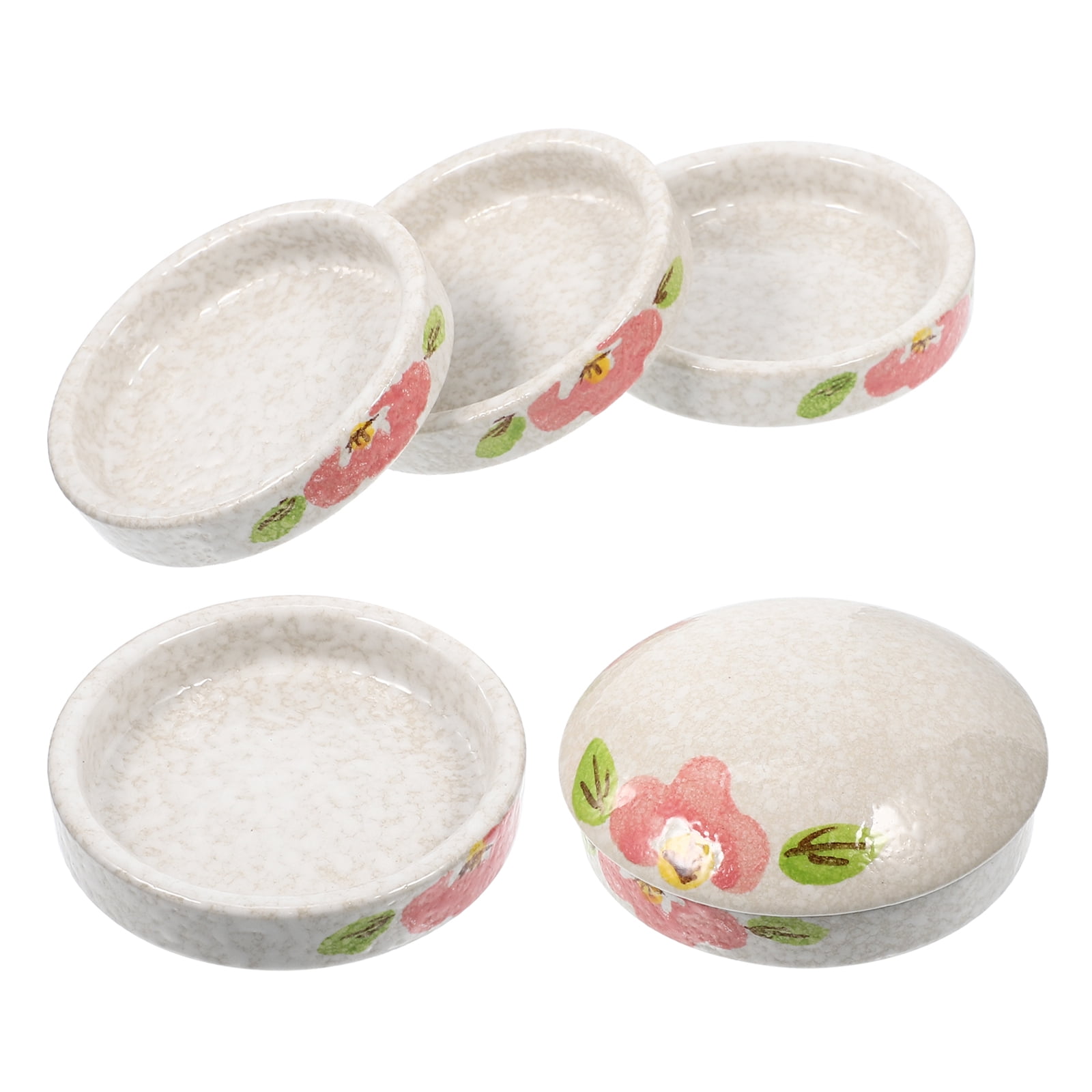 Five Layer Palette Circle Tray Ceramic Mixing Trays White Blue Ink Dish Watercolor Mixers for