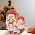 thumbnail image 1 of Five-Layer Santa Claus Christmas Nesting Dolls - Wooden Handicrafts & Educational Kindergarten Teaching Utensils, Perfect Birthday And Christmas Gift Decorative Figurine, Traditional Wood Crafts, Red, 1 of 7