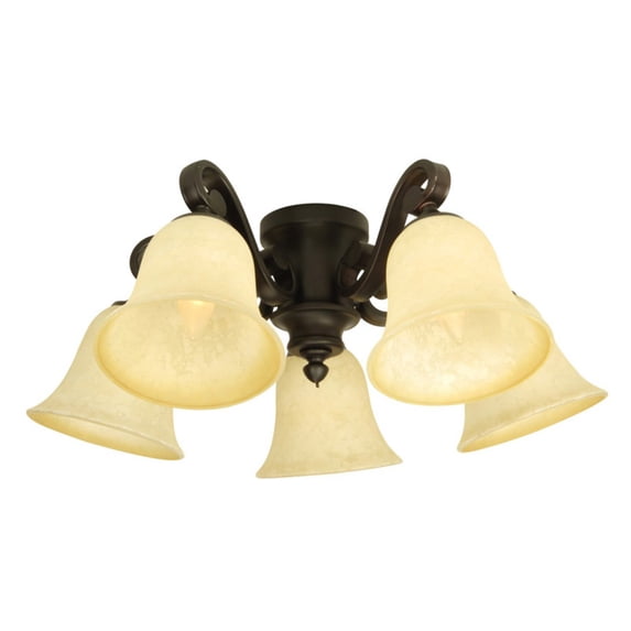 Five Light Ceiling Fan Kit In Traditional Style 12.25 Inches Wide By 8.63 Inches High Oiled Bronze No Glass Oiled Bronze Finish Craftmade Lighting