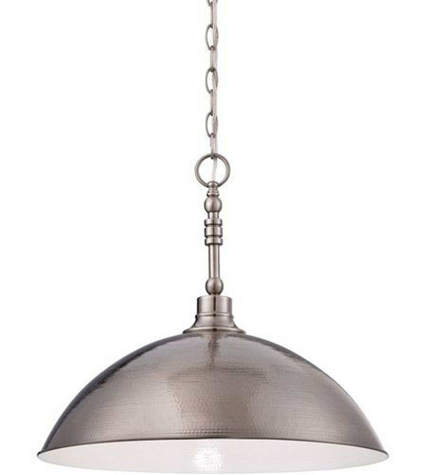 Antique Nickel 5-Light Hammered Metal Chandelier