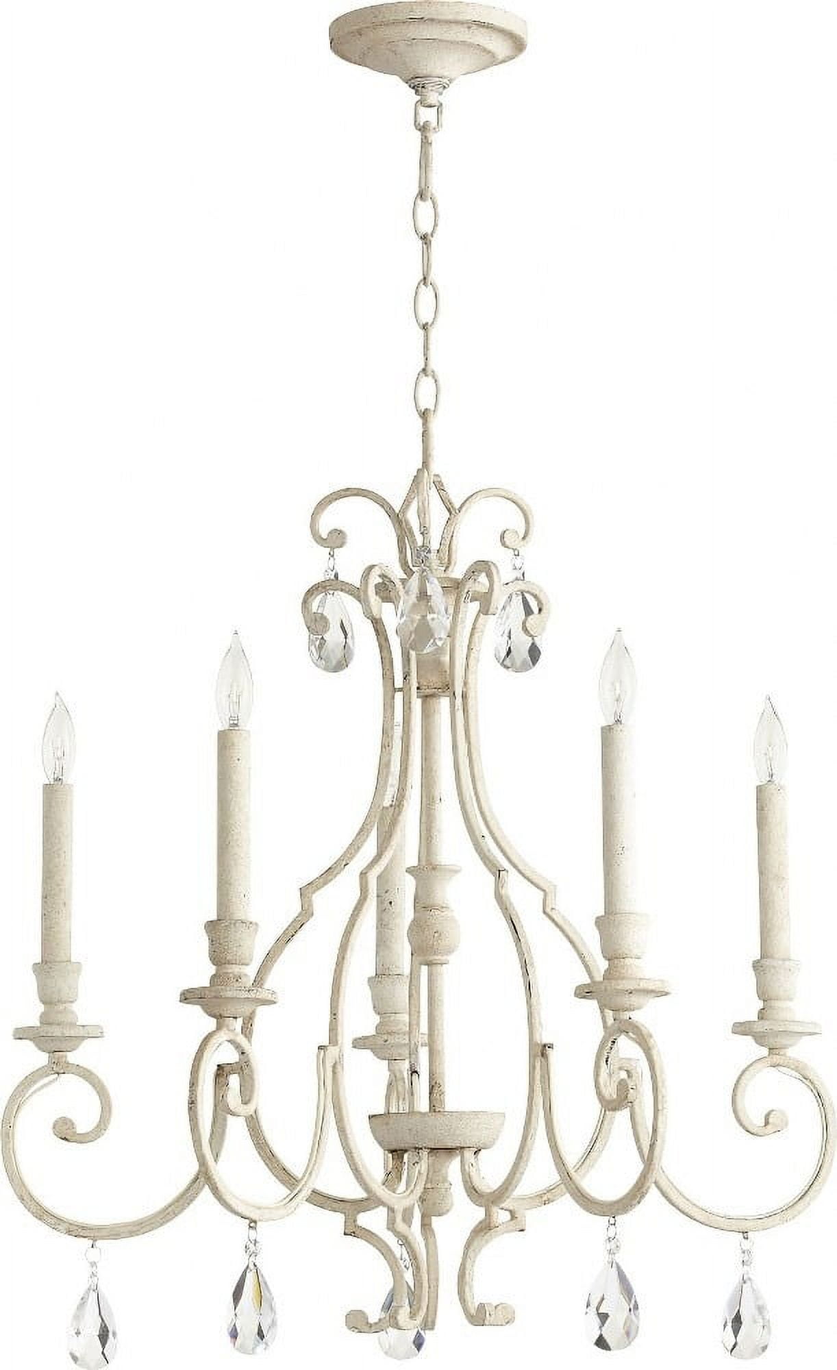 Elegant Persian White 5-Light Transitional Chandelier with Candle Bulbs