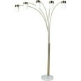 thumbnail image 1 of Five Light Gold Metal Floor Lamp, Nickel & White, 1 of 1