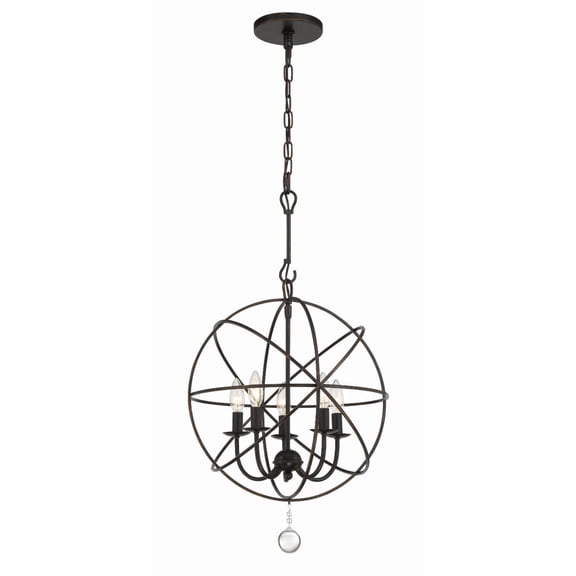 Five Light Mini Chandelier In Minimalist Style 17 Inches Wide By 23 Inches High-English Bronze Finish -Traditional Installation Crystorama