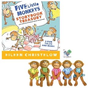 Five Little Monkeys Gift Set Includes Finger Puppet Playset with 5 Stories: Five Little Monkeys Jumping on a Bed, Bake a Cake, Sitting in a Tree, with Nothing to Do, Wash the Car