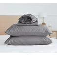 thumbnail image 1 of Five Looms Everyday Cotton Percale Sheets Set, King (Charcoal, 4 Piece), 1 of 7