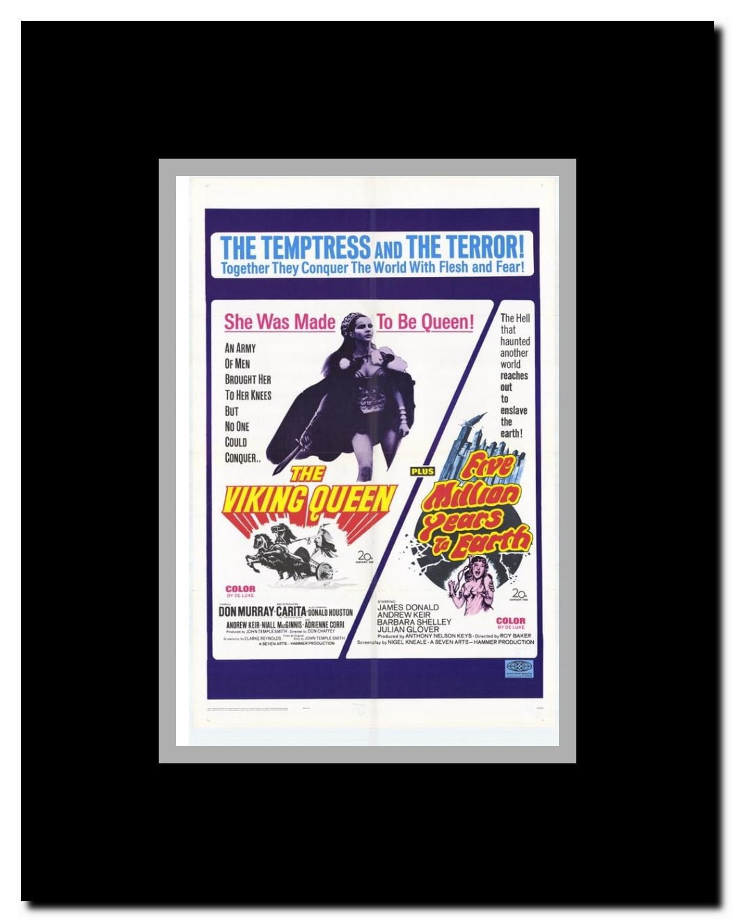 Five Million Years to Earth/The Viking Queen Framed Movie Poster
