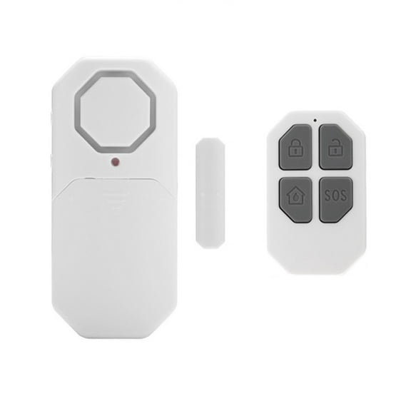 Five Mode Wireless Door Alarm with 140dB Volume and Remote Control Featuring Visual Light and Adjustable Sound Level for Security Needs