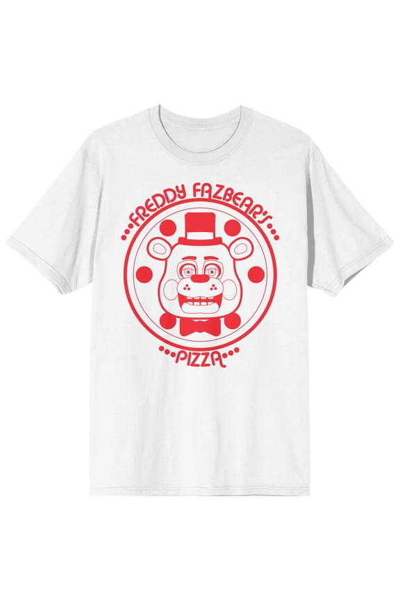Freddy Fazbear's Pizza Crew Neck Short Sleeve Women's White T-shirt-Medium