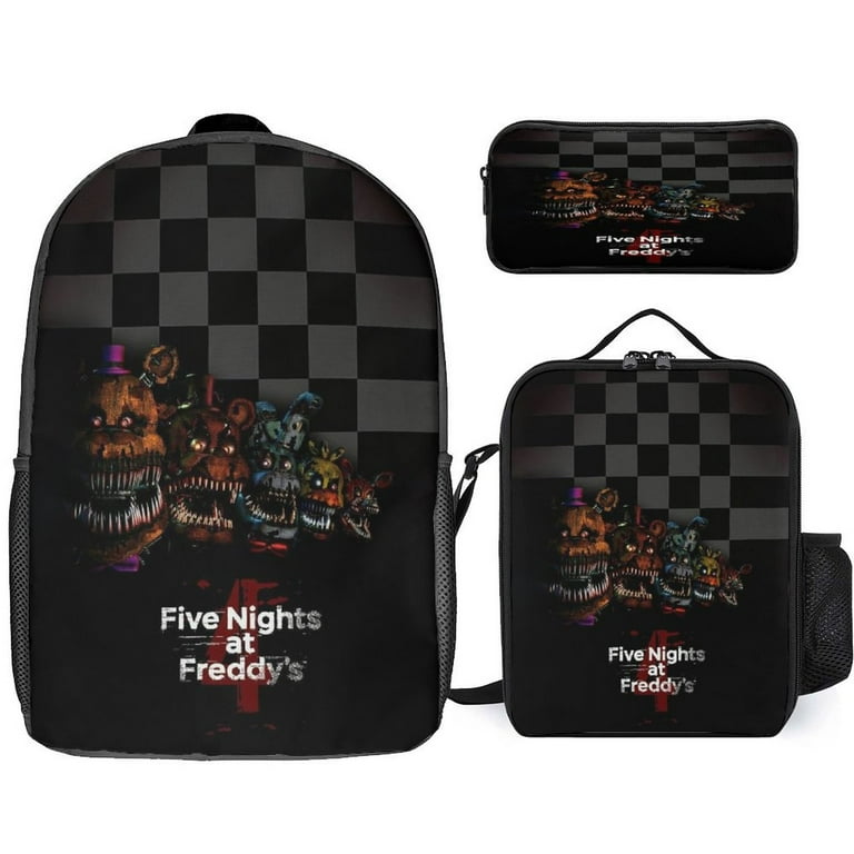 Five Night At Freddy Backpack 3PCS Backpack Set 17inch School Backpacks with Lunch Bag Pencil Case Fans Gift for Boys Girls Students Walmart