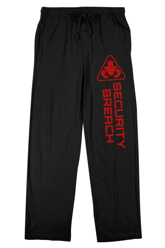 Five Night's at Freddy's Red Title Logo Men's Black Graphic Sleep Pants-Medium